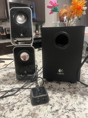 Logitech Black Desktop Speakers with Subwoofer and Wired Control Pod